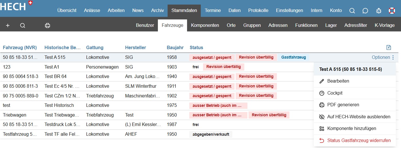 Status widerrufen